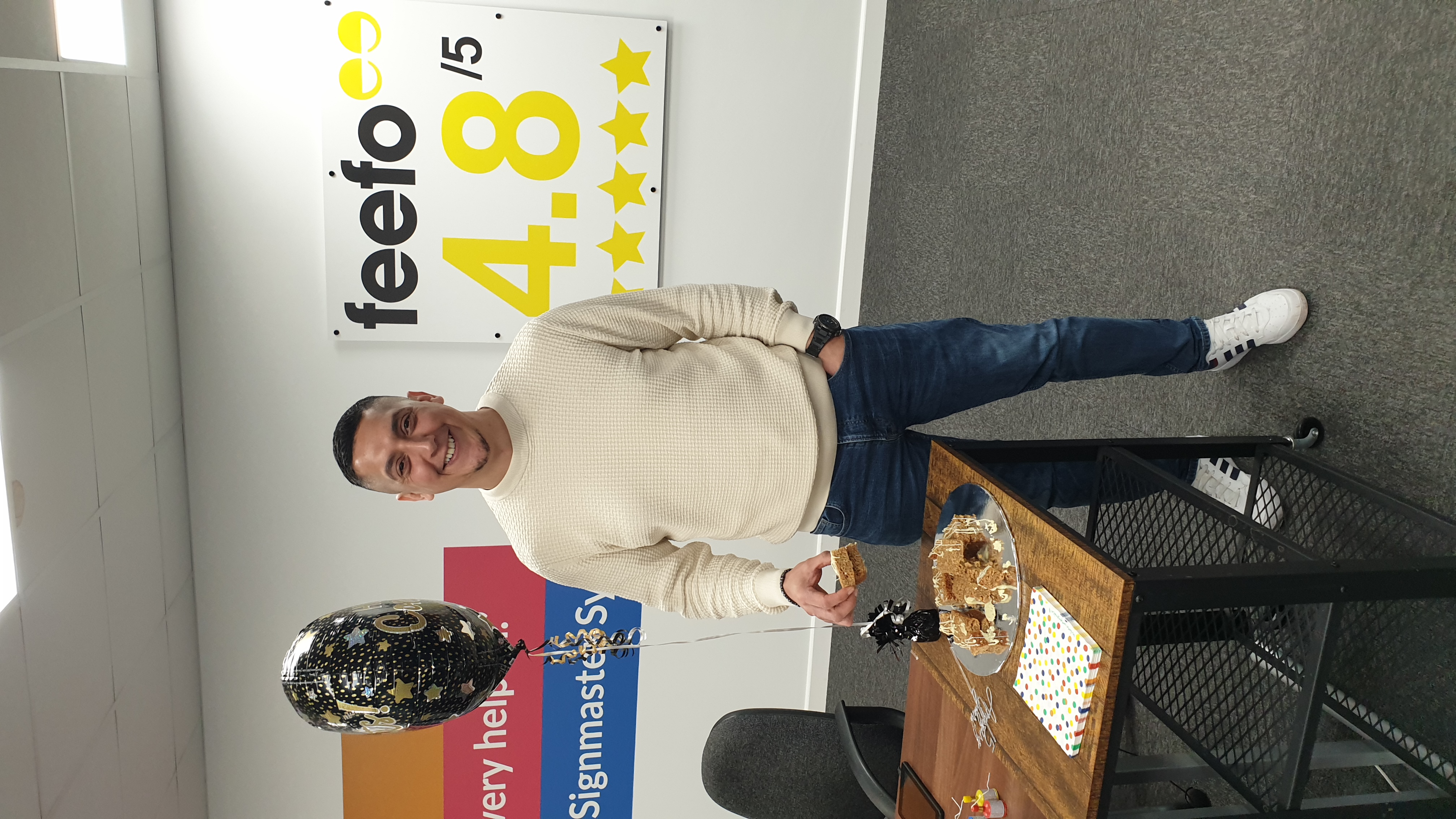 Picture of Jay Fleming celebrating 15 years at Signmaster  