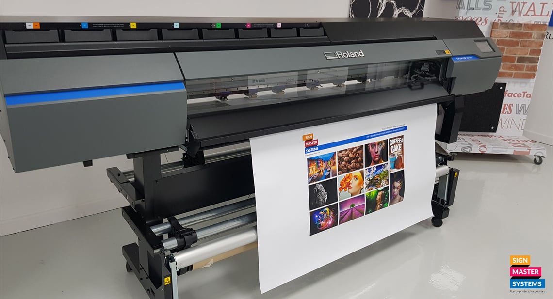 The New Roland VG3 solvent roll-to-roll printer