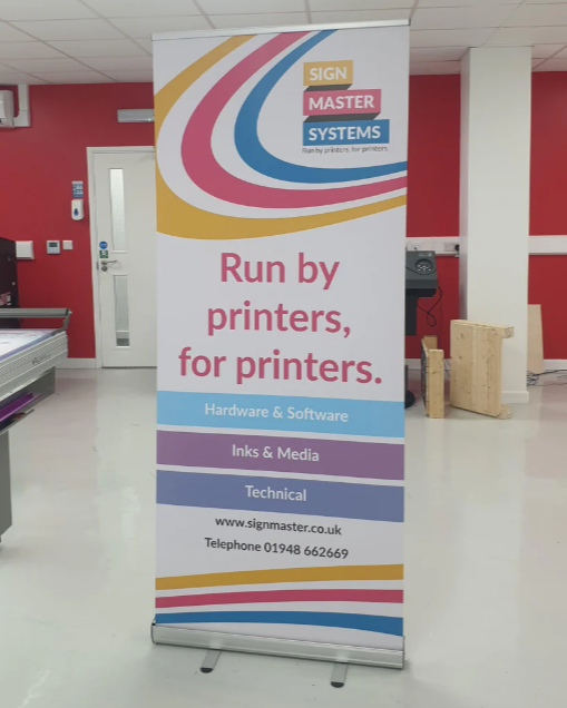 Picture which show Signmaster's roller banner material