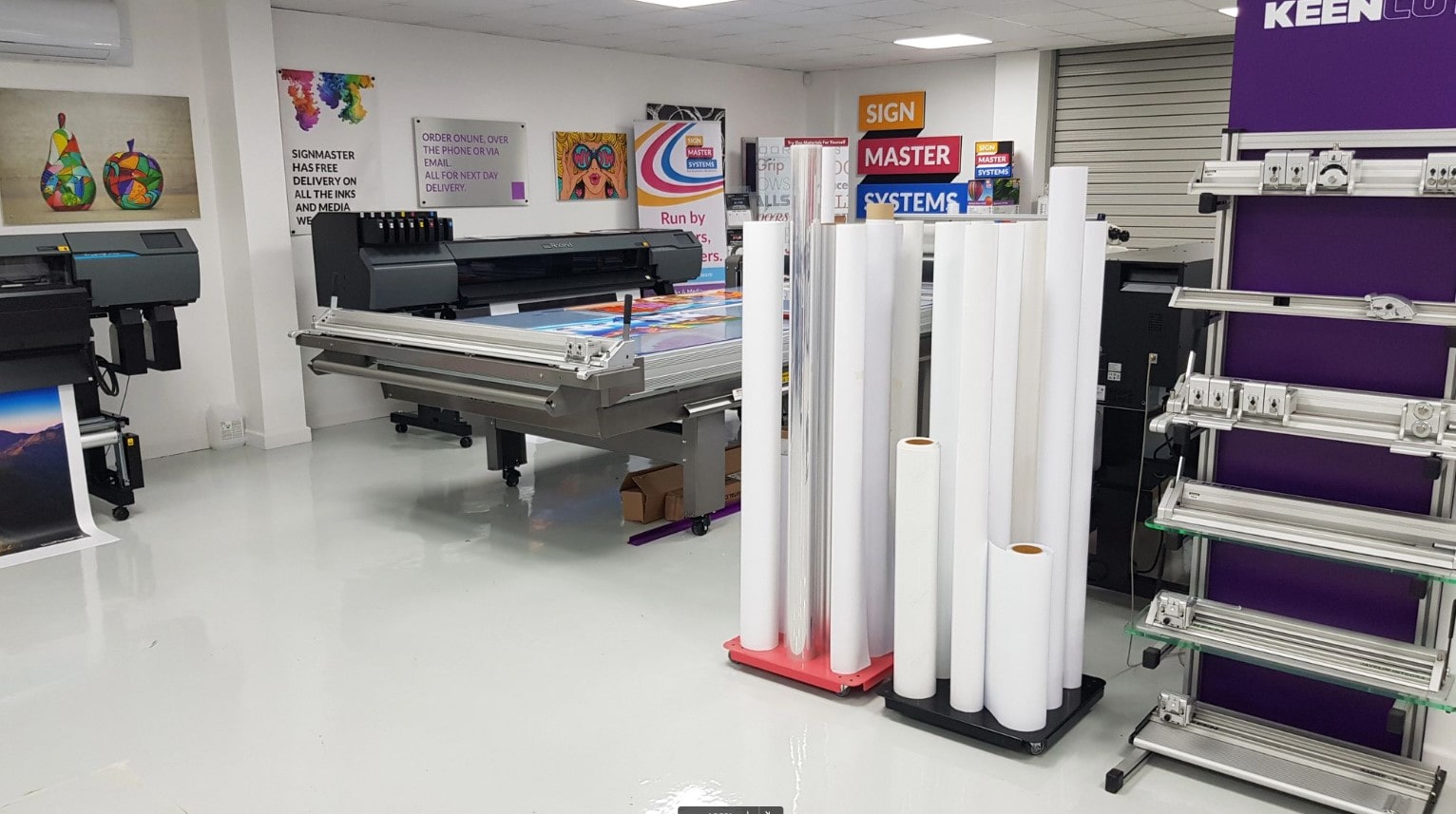 A variety of different printing equipment ready to be sold from a printing equipment supplier.